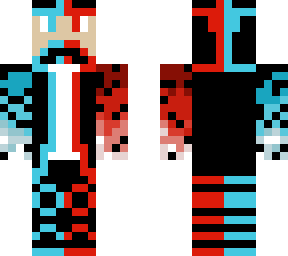 blue and red fire ninja