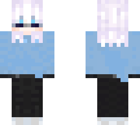 fem gojo blue sweater (black glasses)