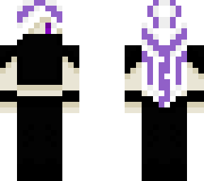 masked girl with white purple streaked hair