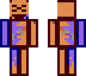 a painted purple, stapled, cardboard guy!!!