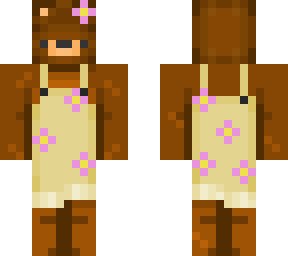 bear in flower overalls