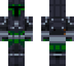 silver and dark green mandalorian