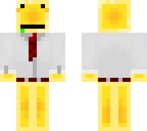 yellow slime looking thing with a dress shirt