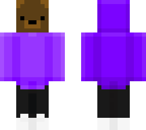 bear with a purple hoodie