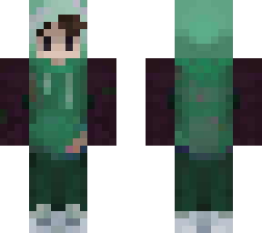 green hoodie guy minecraft skin
