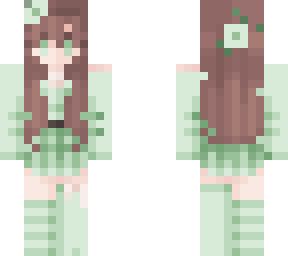 aesthetic green spring girl skin