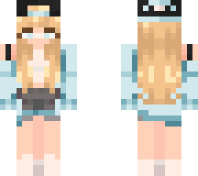 aesthetic summery blue tomboy girl skin