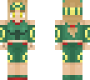 blonde girl green dress