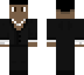 Guy With Black Suit and Jewelry | Minecraft Skin