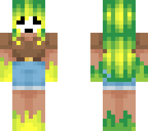 Skull Mask Slime Girl | Minecraft Skin
