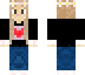 blonde girl with black hooodie/ with heart on the hoodie