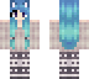 blue cat girl