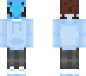bluebee with a hoodie