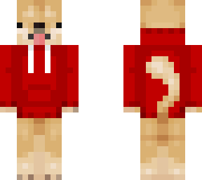 doge with red hoodie