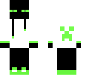 green endermen in a hoodie with headphones 2