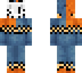 orange and blue skull clown