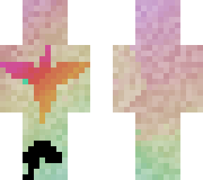 pink to green pheonix with palm tree