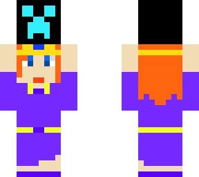 princess holding a black creeper face