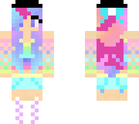 rainbow neon girl