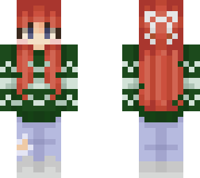 redhead green sweater
