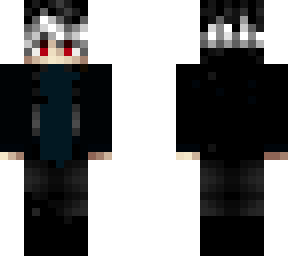 white hair red eyes balck suit